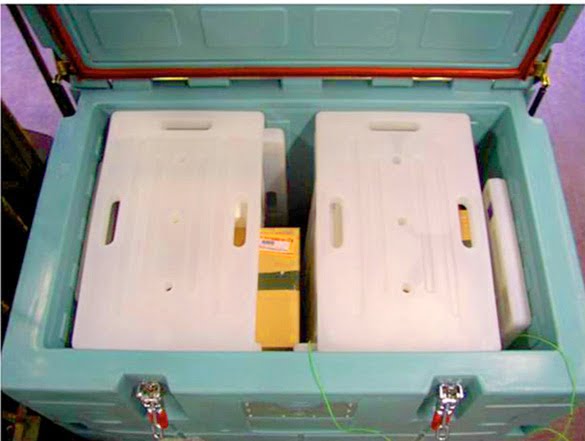 Eutectic plates used in Olivo insulated containers